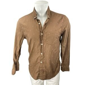 RYE by Hawker Rye Men's Brown Slim Fit Long Sleeve Button Up Shirt Top Size M